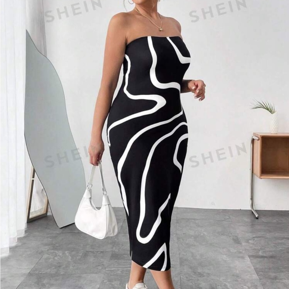 SHEIN strapless dress